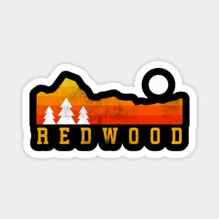 redwood national park retro vintage mountains Magnet