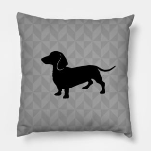 Dachshund Doxie Sausage Dog Lover Gift - Scandi Geometric Silhouette Pillow