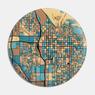 Salt Lake City Map Pattern in Mid Century Pastel Pin