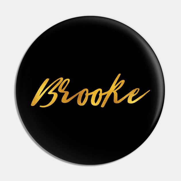 Brooke Name Hand Lettering in Faux Gold Letters Pin by Pixel On Fire