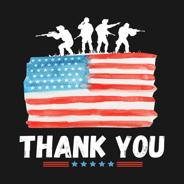 Thank You Memorial Day Veteran military flag design American by TeeWorld2024