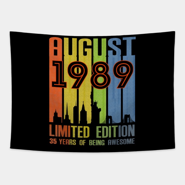 August 1989 35 Years Of Being Awesome Limited Edition Tapestry by SuperMama1650