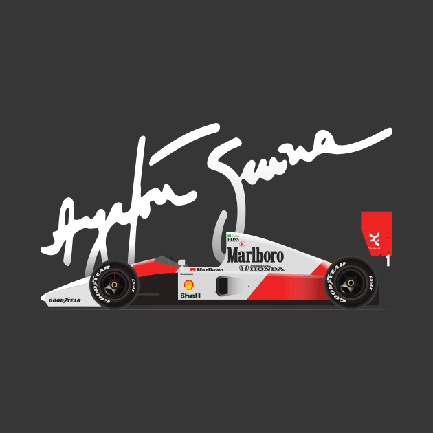 Ayrton Senna's McLaren Honda MP4/6 Illustration by Burro Wheel