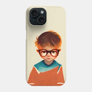 Smart kid with big glasses Phone Case