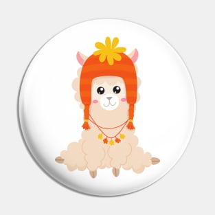 Autumn Llama, Cute Llama, Llama With Hat, Alpaca Pin