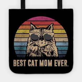 Vintage Best Cat Mom Ever Funny Father_s Day Gift Shirt Tote