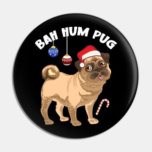 Christmas Xmas Family Matching Funny Bah Hum Pug Pin