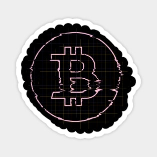 Bitcoin Crypto Digital Glitch Magnet