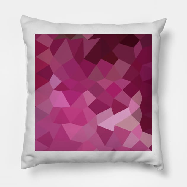 French Rose Pink Abstract Low Polygon Background Pillow by retrovectors