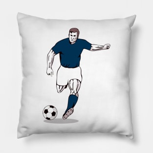 Football  Player Kicking Ball Retro Pillow