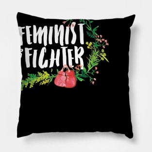 Feminist & Fighter (white text) Pillow