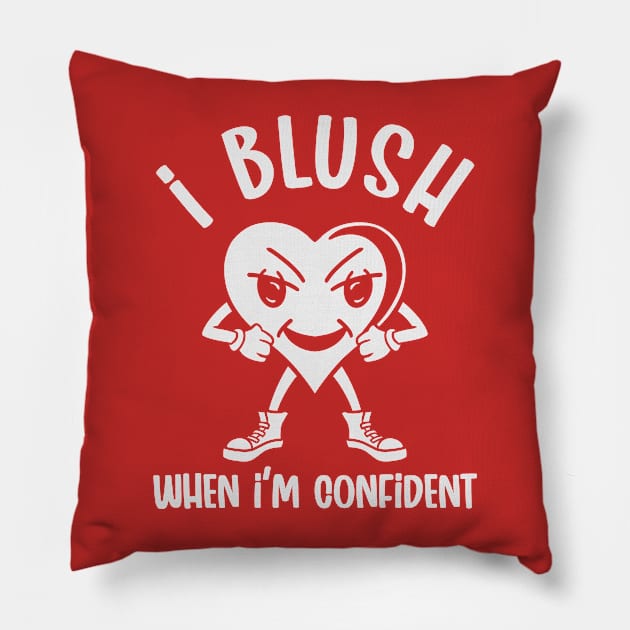 Confident Blushing (Mono) Pillow by nickbeta