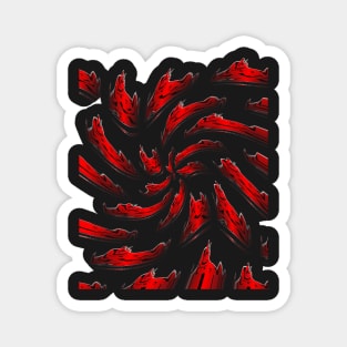 Red Forms Whirl Pattern Magnet