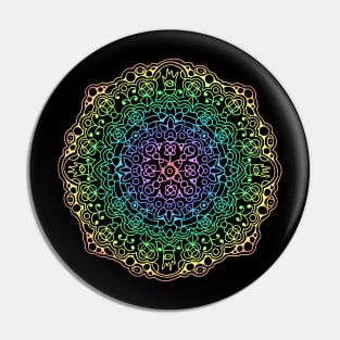 Pastel Rainbow Mandala Pin