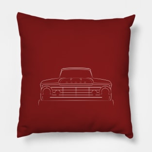 1968 Dodge D100 Sweptline - front stencil, white Pillow