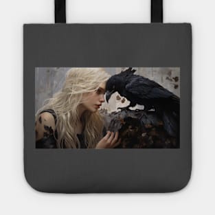 Girl and Raven Tote