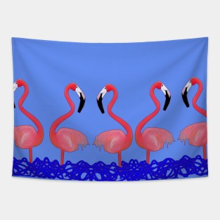 flamingos birds Tapestry