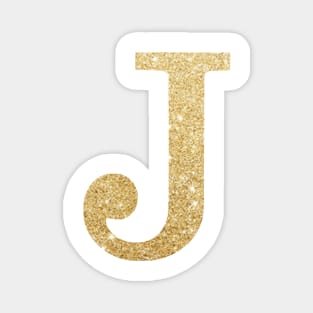 The Letter J Gold Metallic Design Magnet