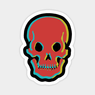 Op Art Skull Magnet