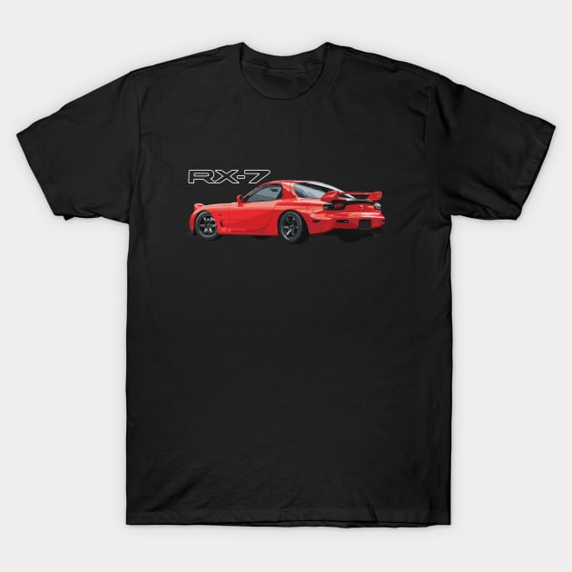 VINTAGE RED MAZDA RX-7 JDM CLASSIC - Mazda Rx7 - T-Shirt