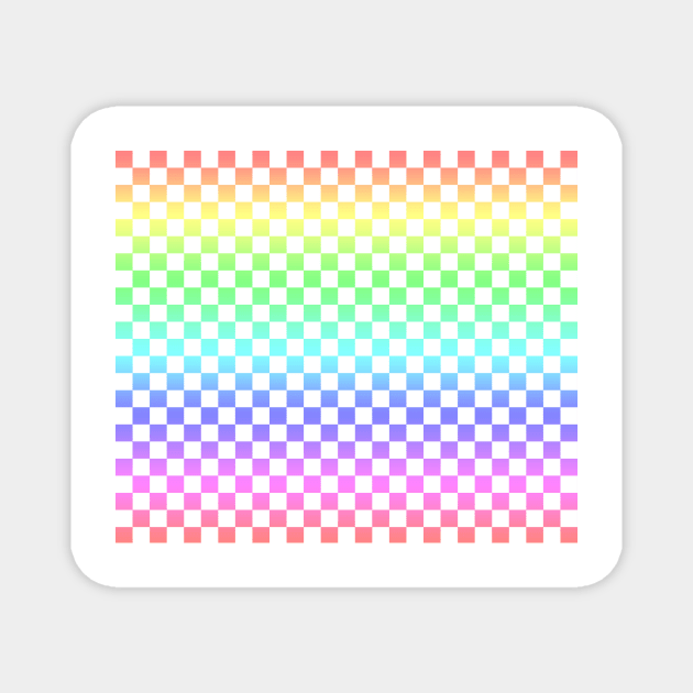 White checkered Rainbow Ombre Magnet by saradaboru