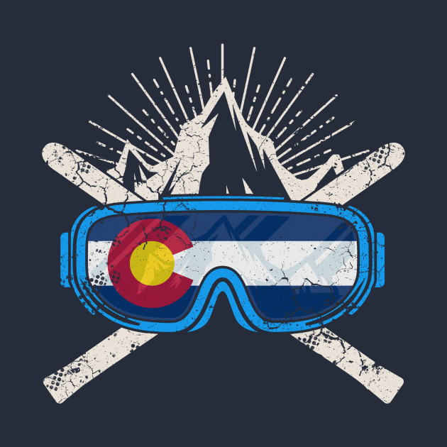 Colorado Flag Ski Skiing - Colorado - T-Shirt | TeePublic