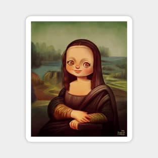 Cute Version of Mona lisa Masterpiece Art History Gift Magnet