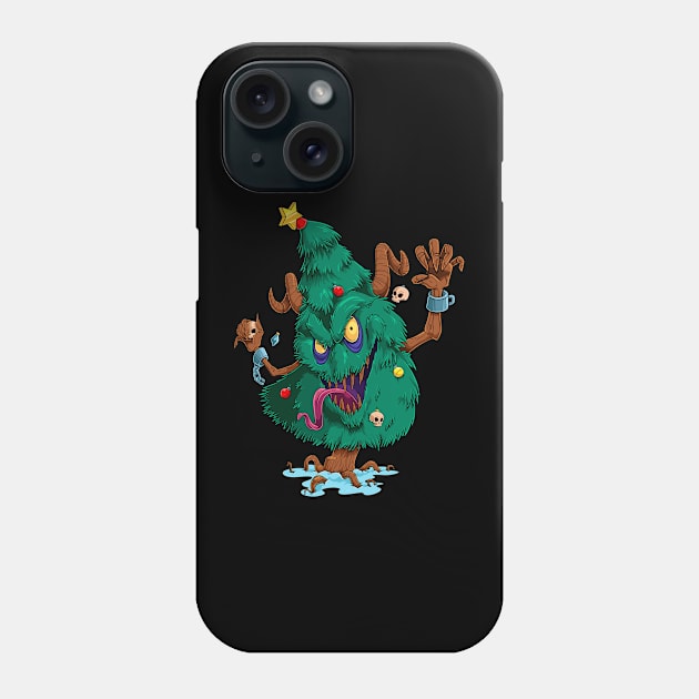 Evil Christmas Tree Phone Case by GoshWow 