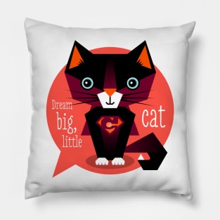 Illustration nursery cat - dream big, little cat Pillow