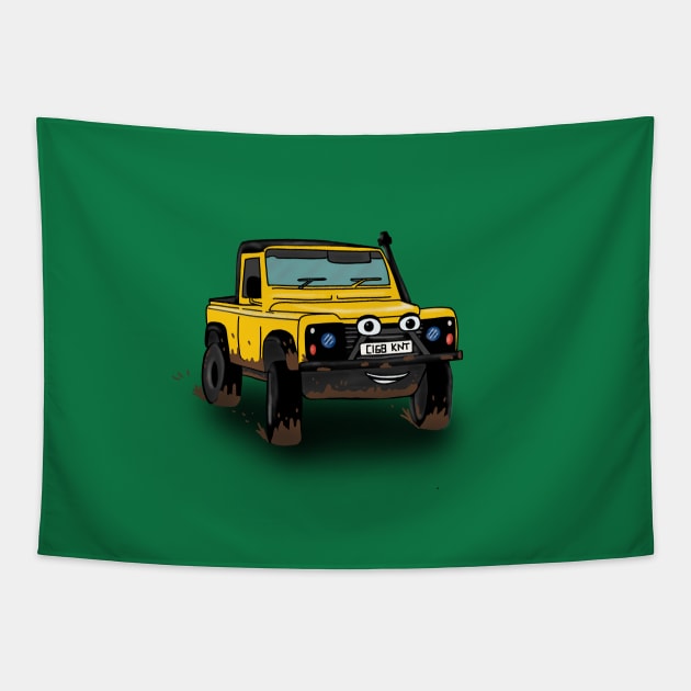 Cute yellow 4X4 Tapestry by Pickle-Lily