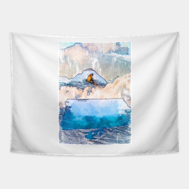 Fly Like A Snowboarder. For snowboarding Lovers Tapestry by ColortrixArt