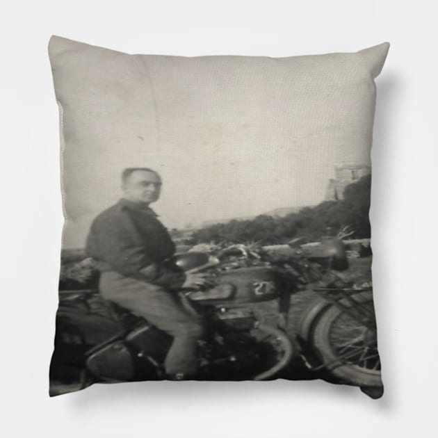 Henry Fussell dispatch rider North Africa 1942 Pillow by Fussell Films