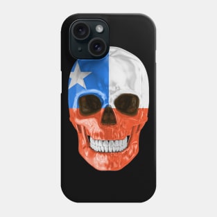 Chile Flag Skull - Gift for Chilean With Roots From Chile Phone Case