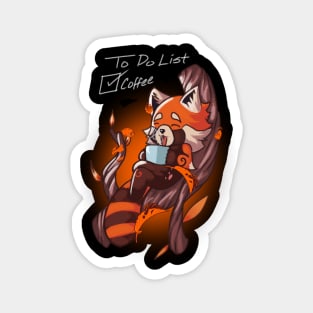 Red Panda - To Do List Coffee Magnet