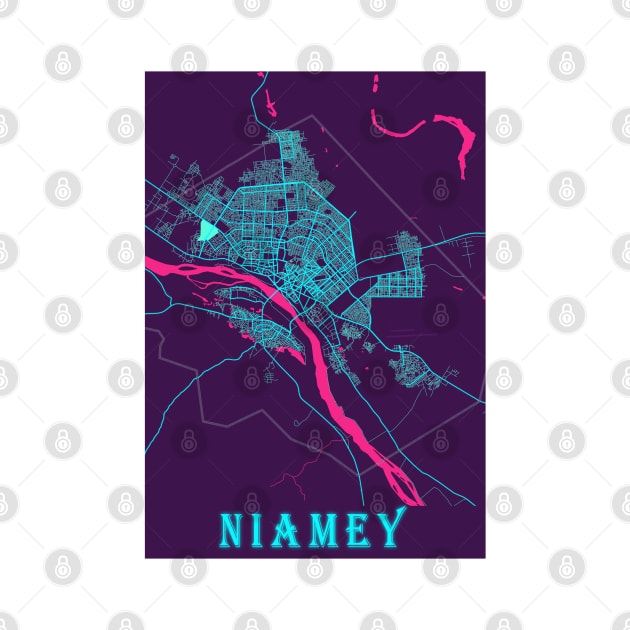 Niamey Neon City Map by tienstencil