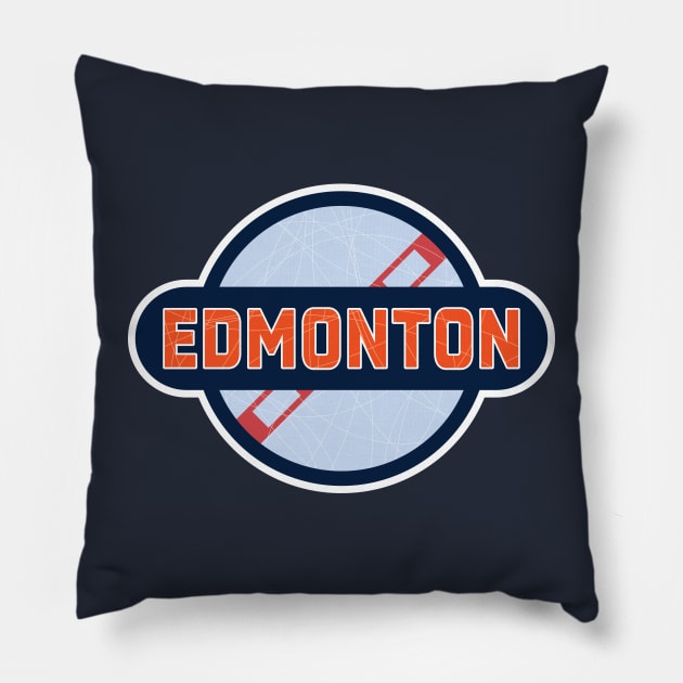 Edmonton Oilers Hockey Pillow by Fourteen21 Designs