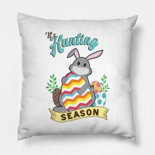 Easter Egg Hunting Cute Easter Rabbit Pillow