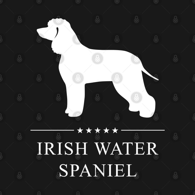 Irish Water Spaniel Dog White Silhouette by millersye