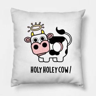 Holy Holey Cow Cute Animal Pun Pillow