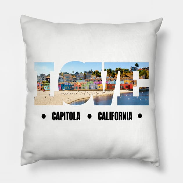 Capitola California Love Design Pillow by Hopscotch Shop Gifts