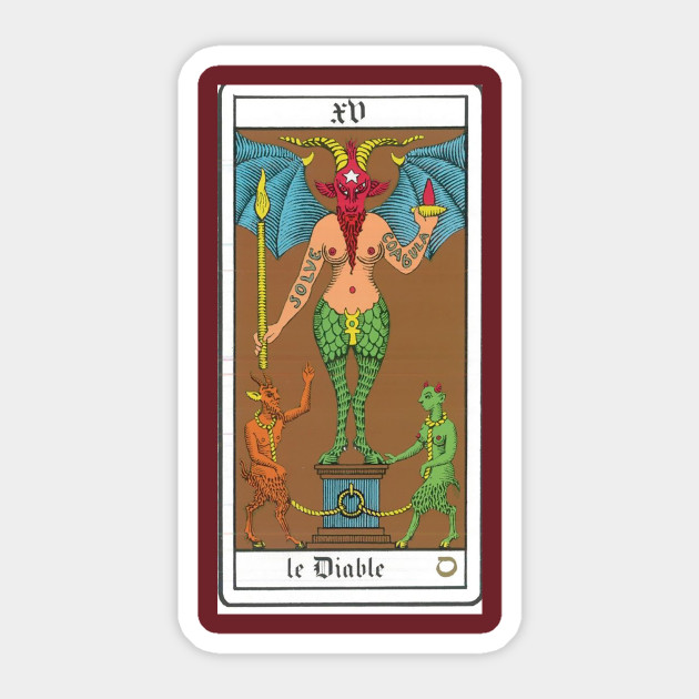 le Diable Tarot Card - Tarot Card - Sticker | TeePublic
