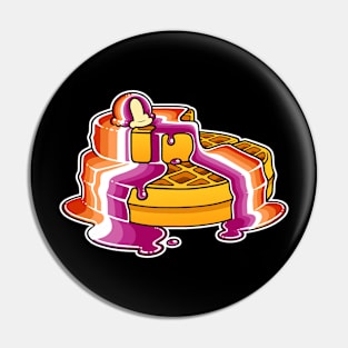 Lesbian Pride Waffles LGBT Pin