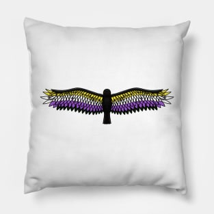 Fly With Pride, Raven Series - Nonbinary Pillow