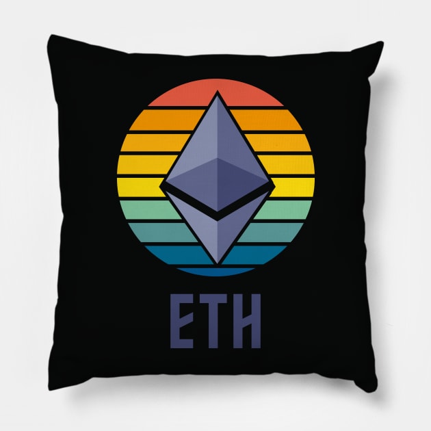 Etherum ETH Logo Coin HODL Pillow by Suchmugs