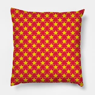 Red and Yellow Stars Seamless Pattern 048#001 Pillow