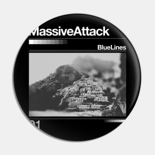 Blue Lines - Artwork 90's Design Pin