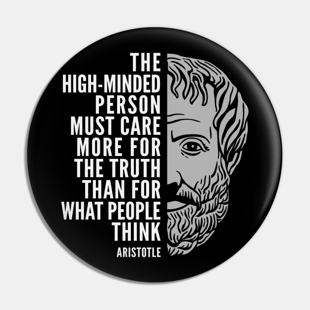 Aristotle Popular Inspirational Quote: Care More For the Truth Pin by Elvdant