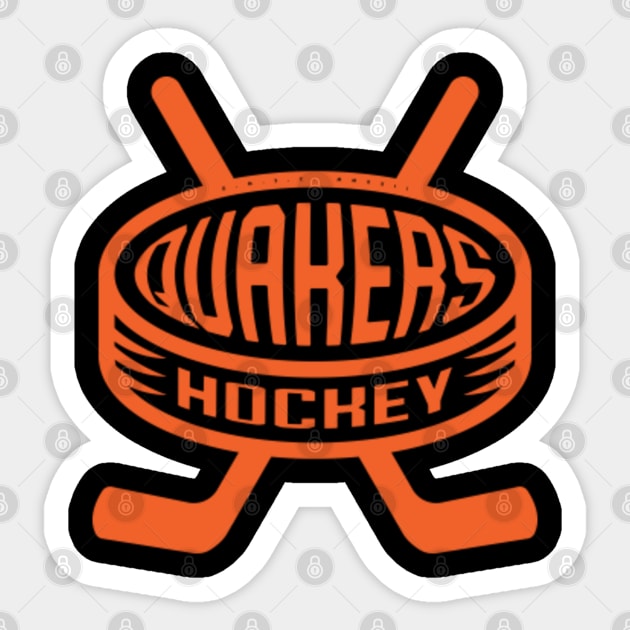 Vintage Hockey Puck - Quakers (Orange) - Philadelphia - Sticker