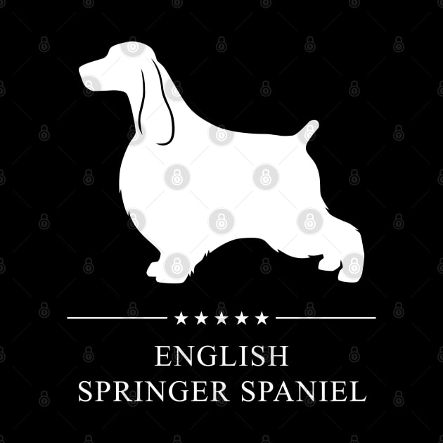 English Springer Spaniel Dog White Silhouette by millersye