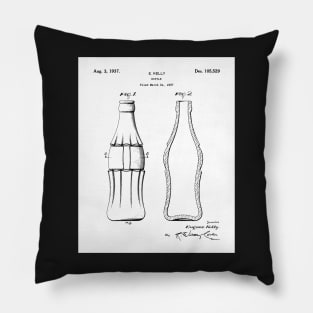 Soda Bottle Patent - Cook Chef Kitchen Decor Art - White Pillow